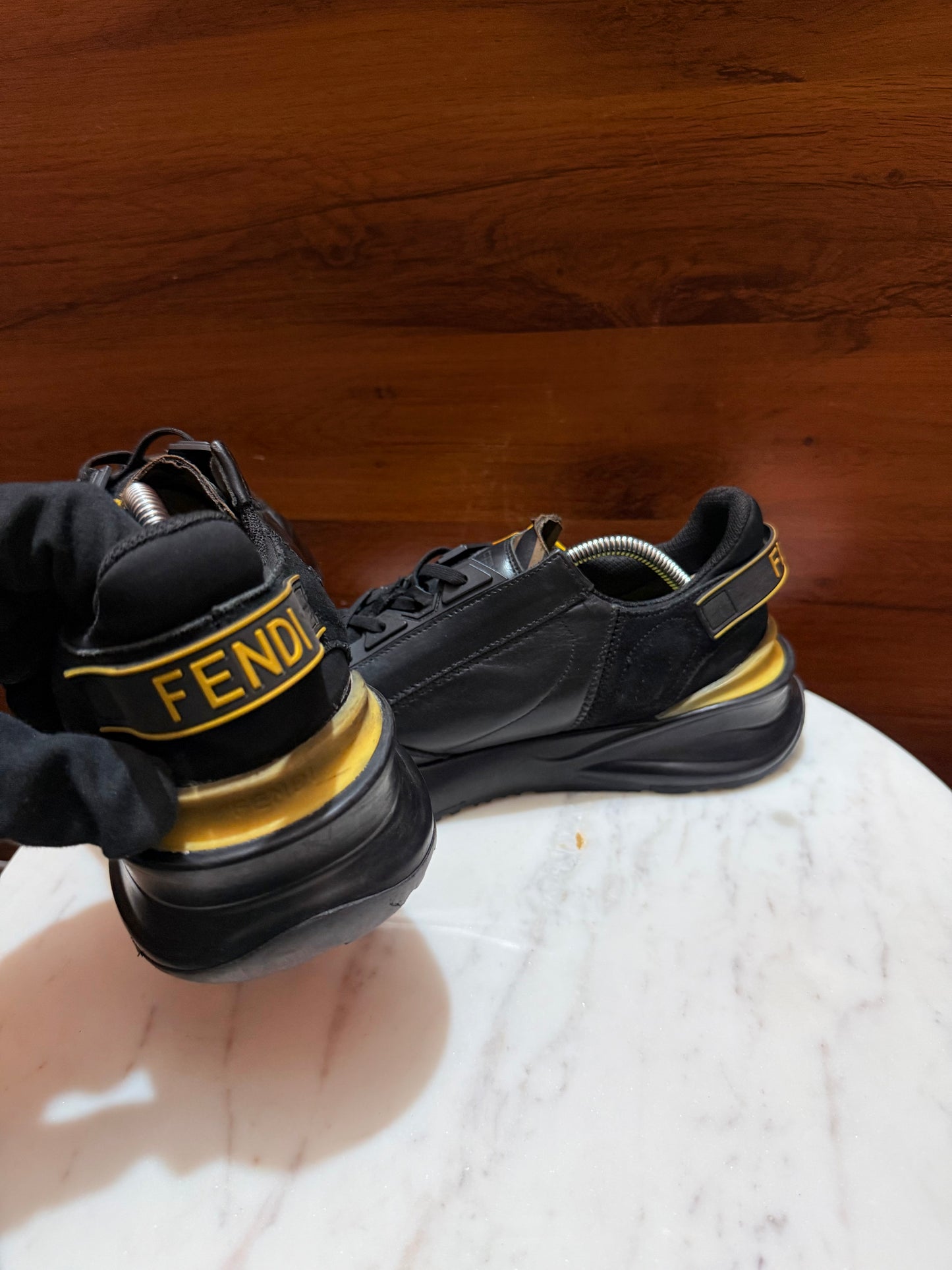 Fendi FF Monogram Zipper Low-Top Sneakers