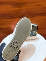 Michael Kors Logo Ankle Strap Camouflage High-Top Platform Sneakers
