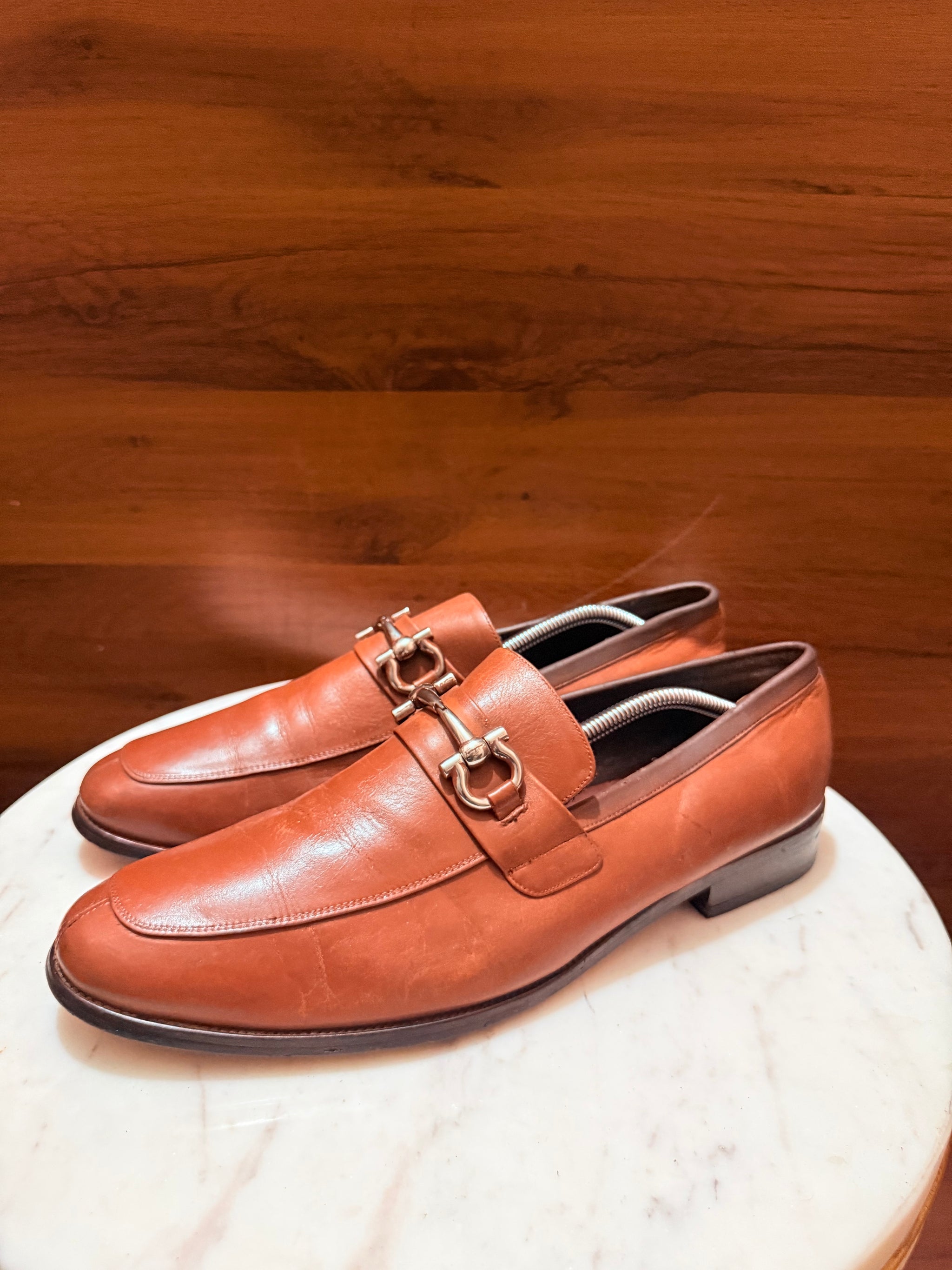 Salvatore Ferragamo Gancini Bit Leather Loafers