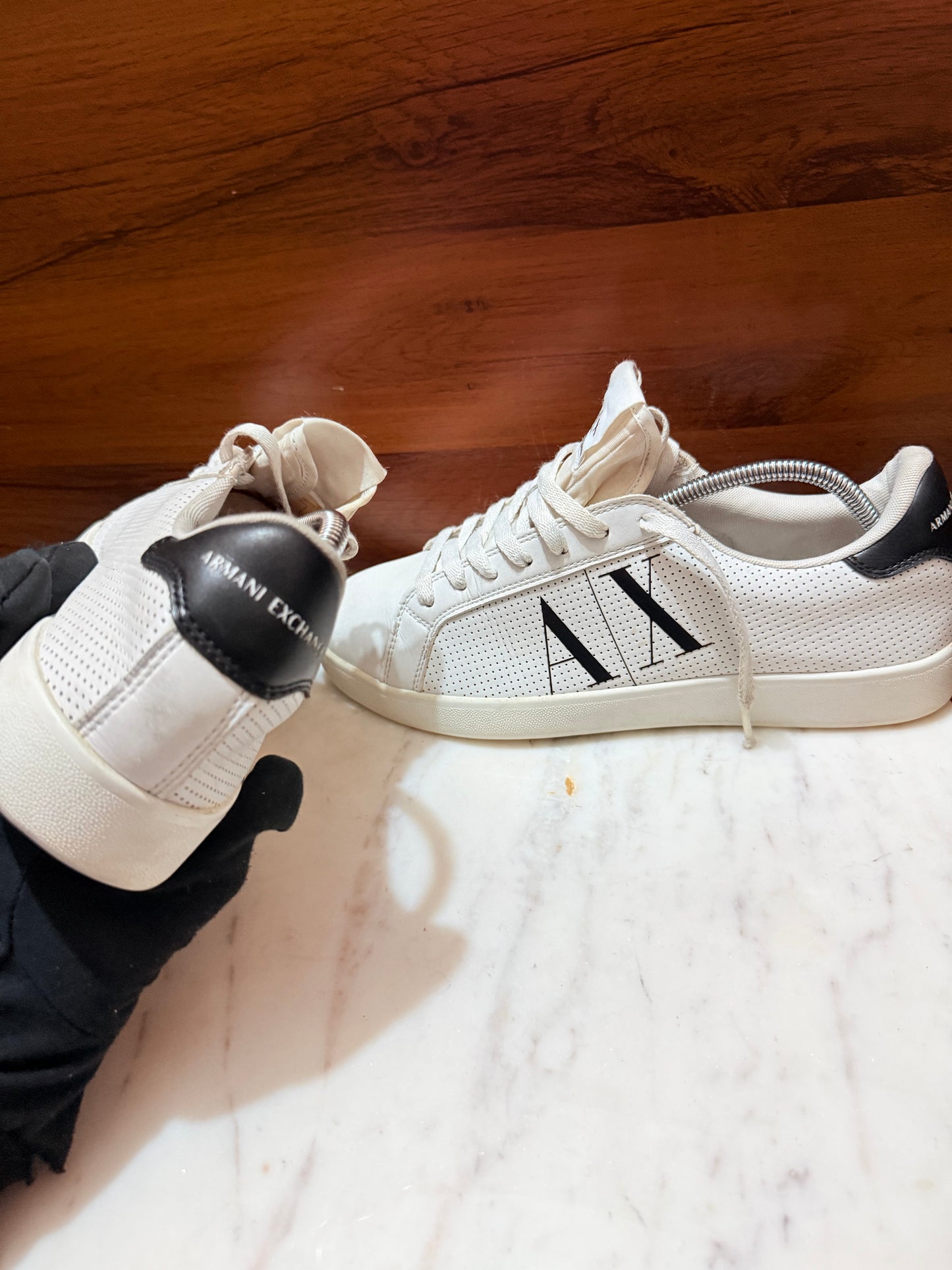 Armani Exchange Perforated Logo Low-Top Sneakers