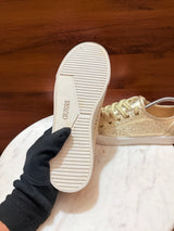Guess Script Logo Metallic Canvas Sneakers