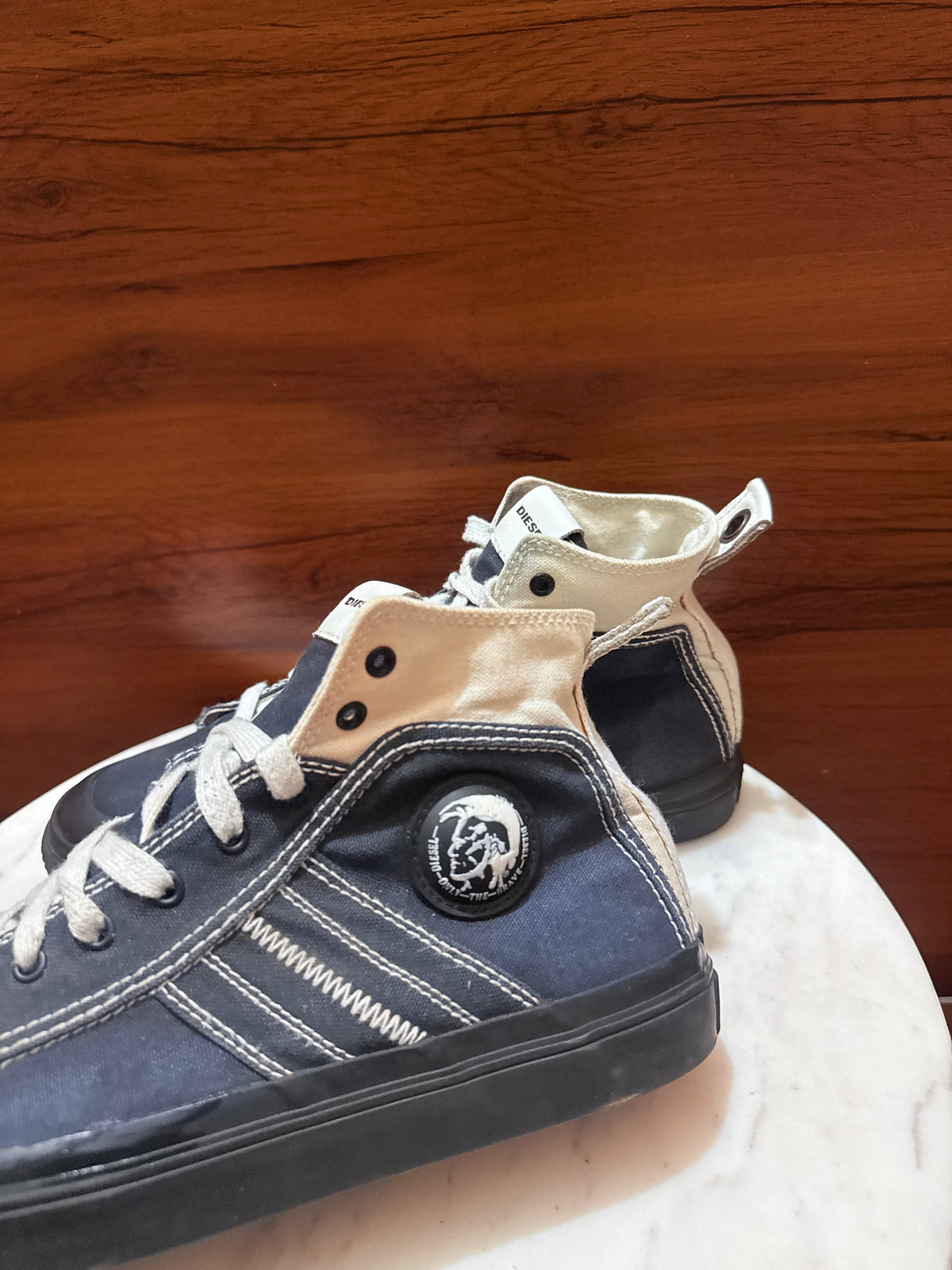 Diesel Mohawk Logo Canvas High-Top Sneakers