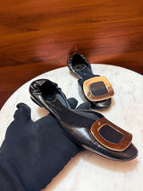 Roger Vivier Gommette Buckle Leather Ballet Flats