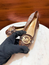 Michael Kors Fulton Monogram Canvas Logo Medallion Ballet Flats