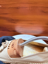 Prada Front Bow Leather Jute Espadrilles