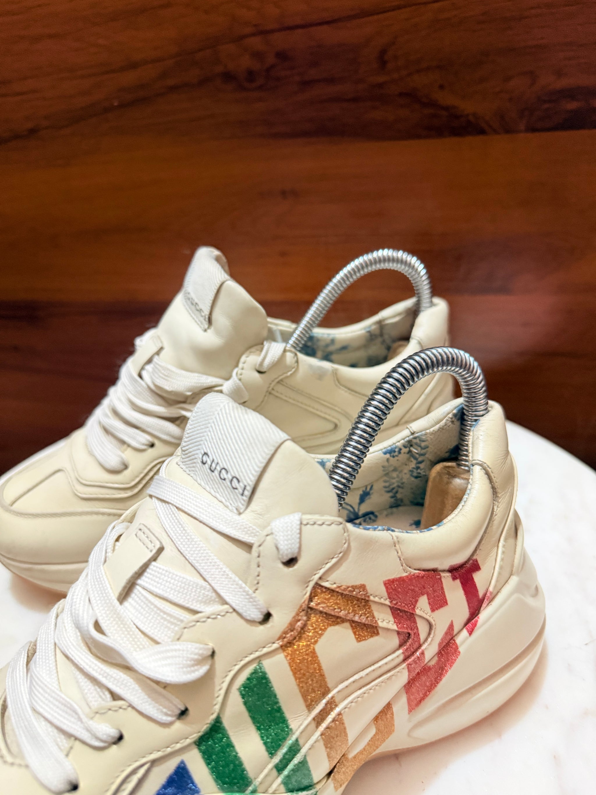 Gucci Rhyton Rainbow Glitter Logo Sneakers