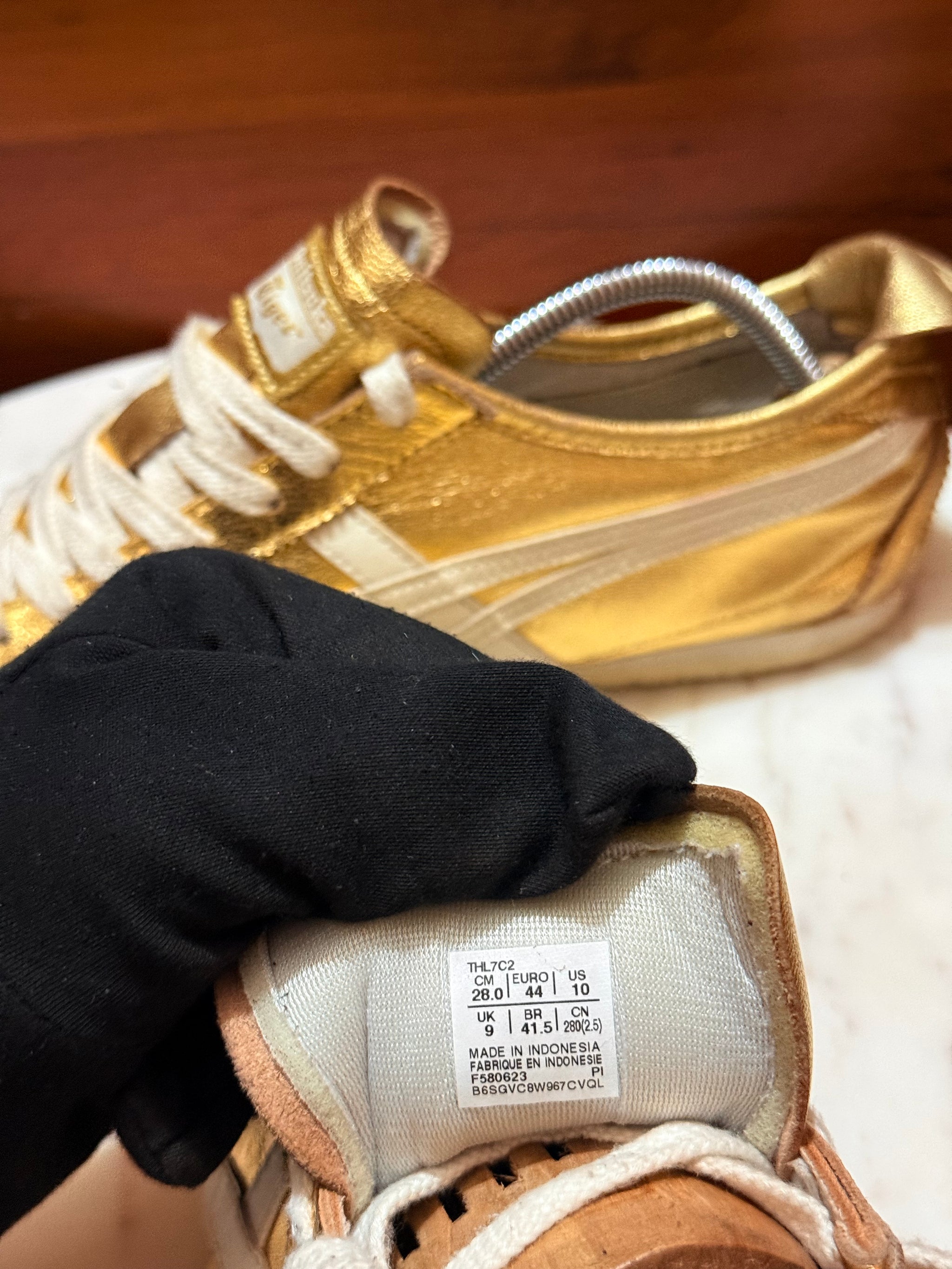 Onitsuka Tiger Mexico 66 Metallic Gold Leather Sneakers