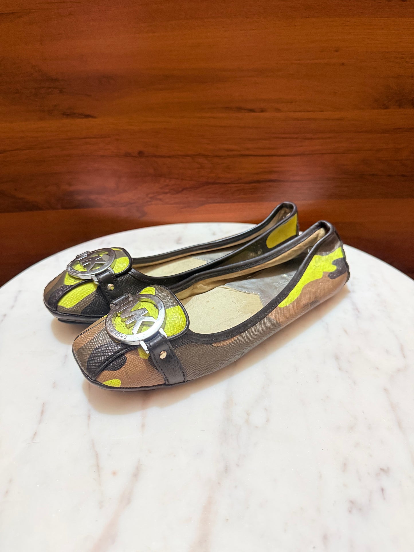 Michael Kors Fulton Camouflage Logo Medallion Ballet Flats