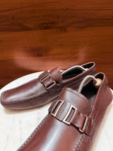 Salvatore Ferragamo Metal Bit Leather Driver Loafers