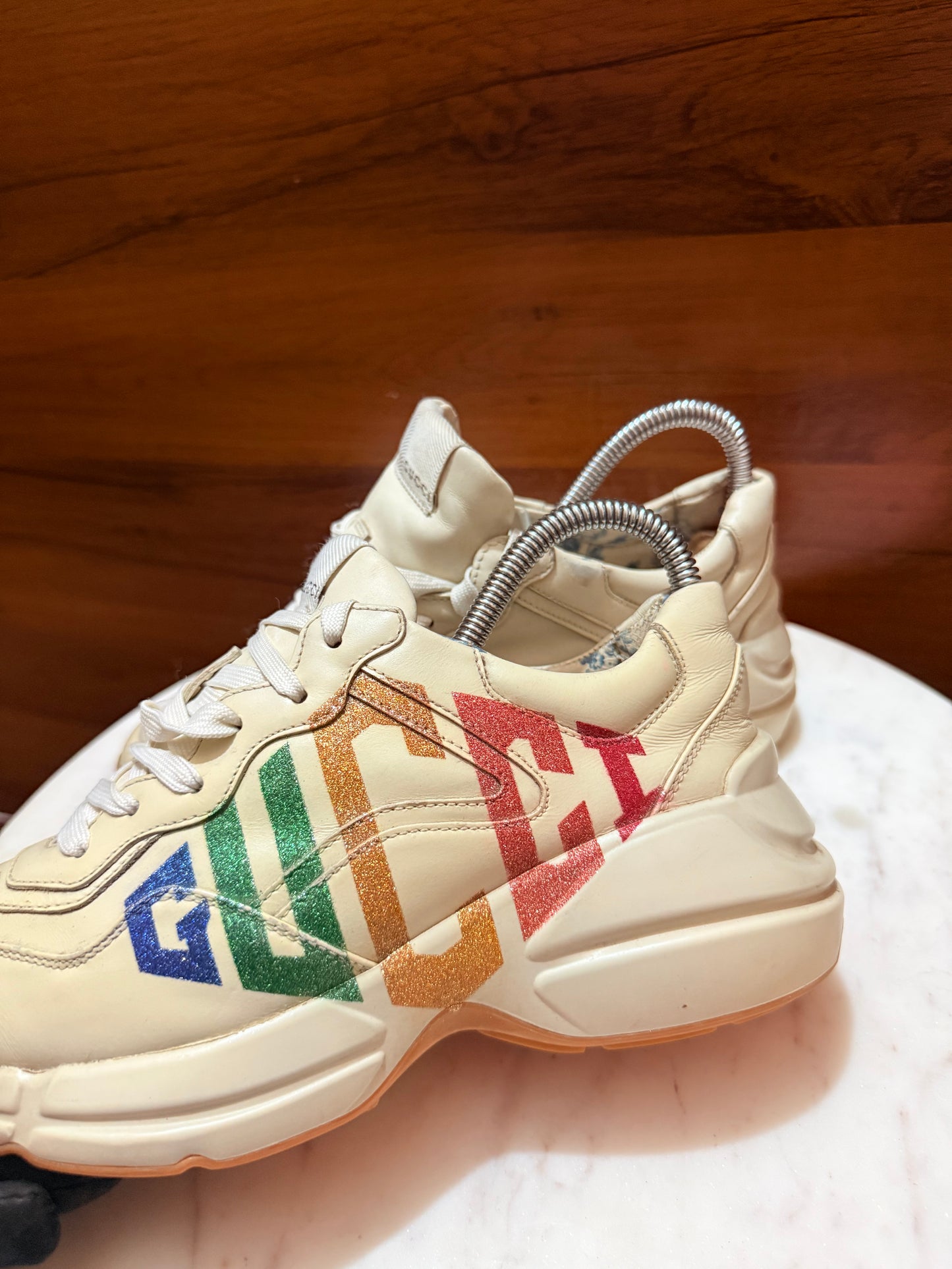 Gucci Rhyton Rainbow Glitter Logo Sneakers