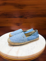 Michael Kors Logo Monogram Canvas & Leather Jute Espadrilles