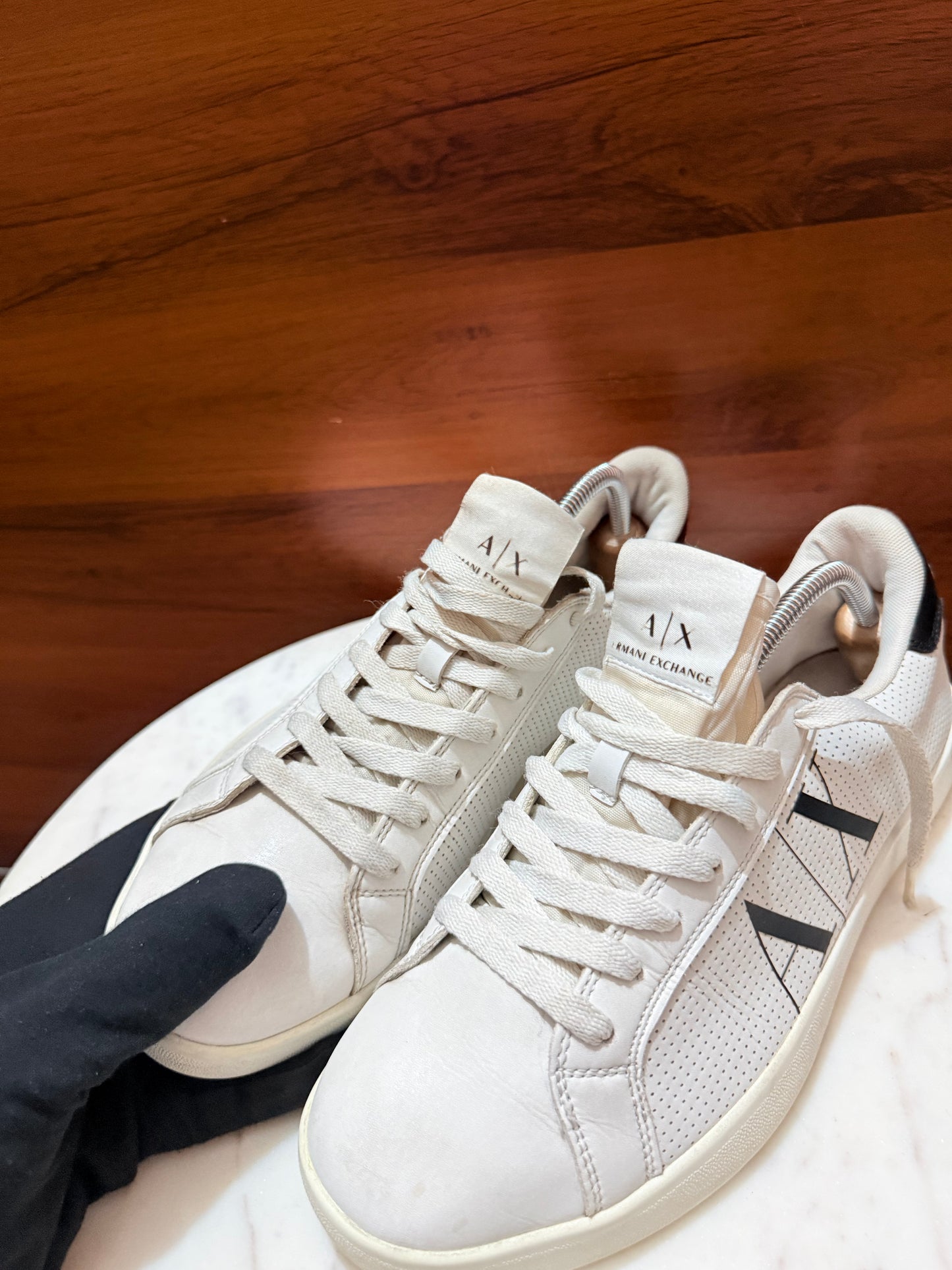 Armani Exchange Perforated Logo Low-Top Sneakers