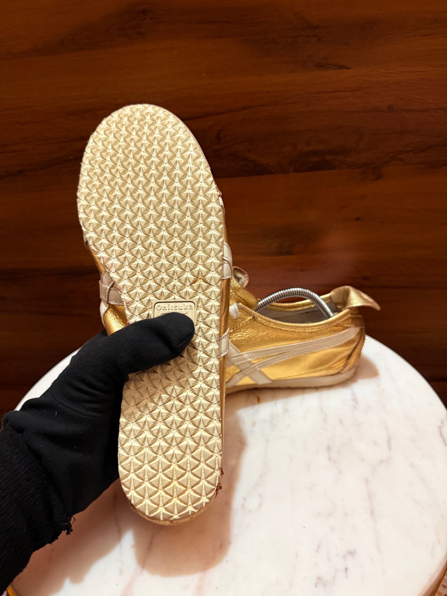 Onitsuka Tiger Mexico 66 Metallic Gold Leather Sneakers
