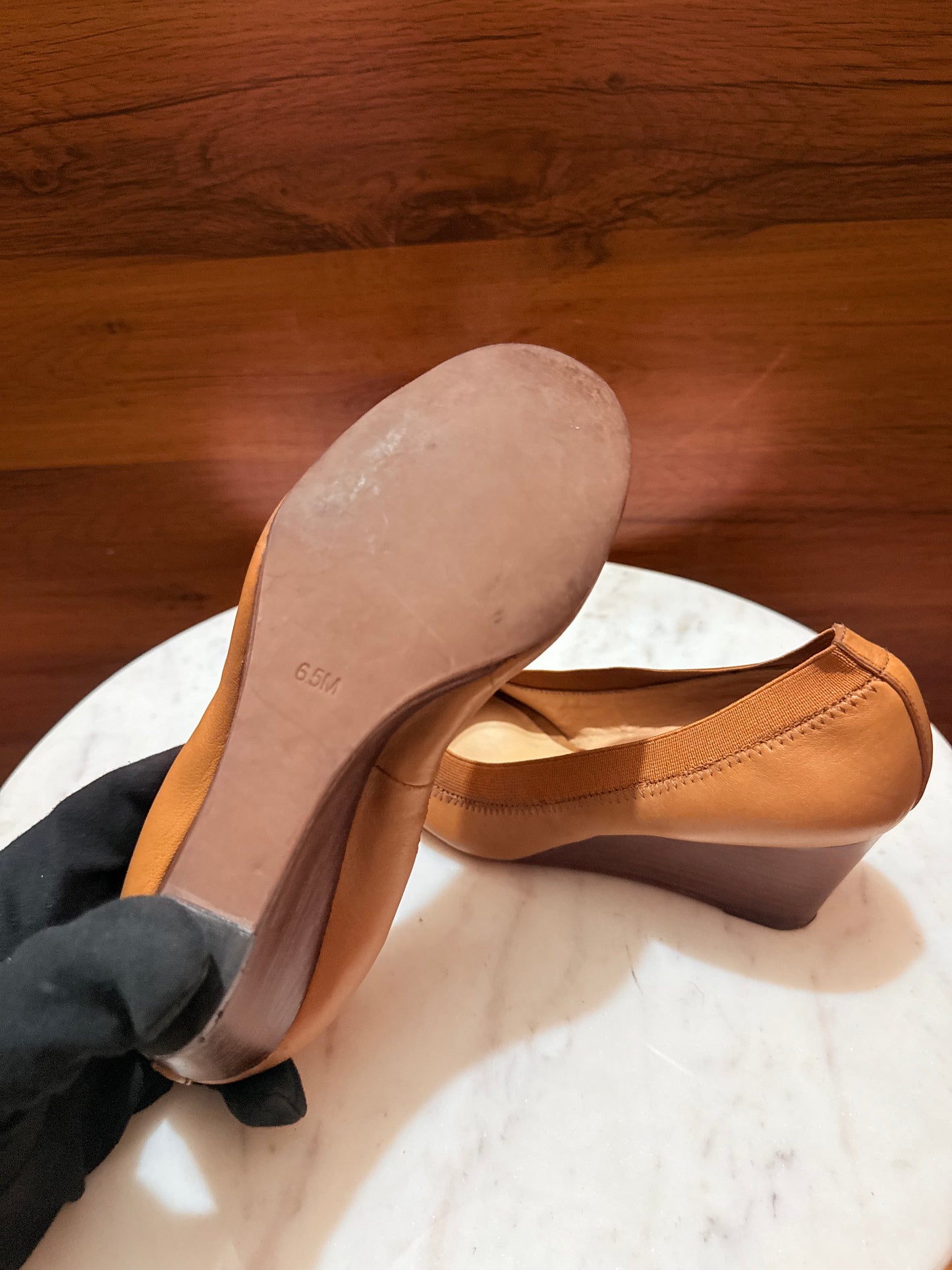 Tory Burch Reva Logo Leather Wedge Pumps