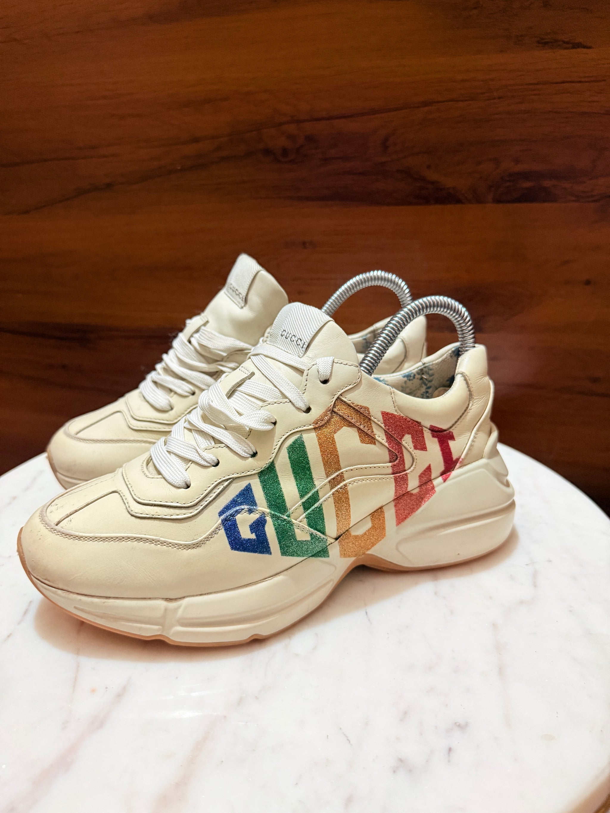 Gucci Rhyton Rainbow Glitter Logo Sneakers
