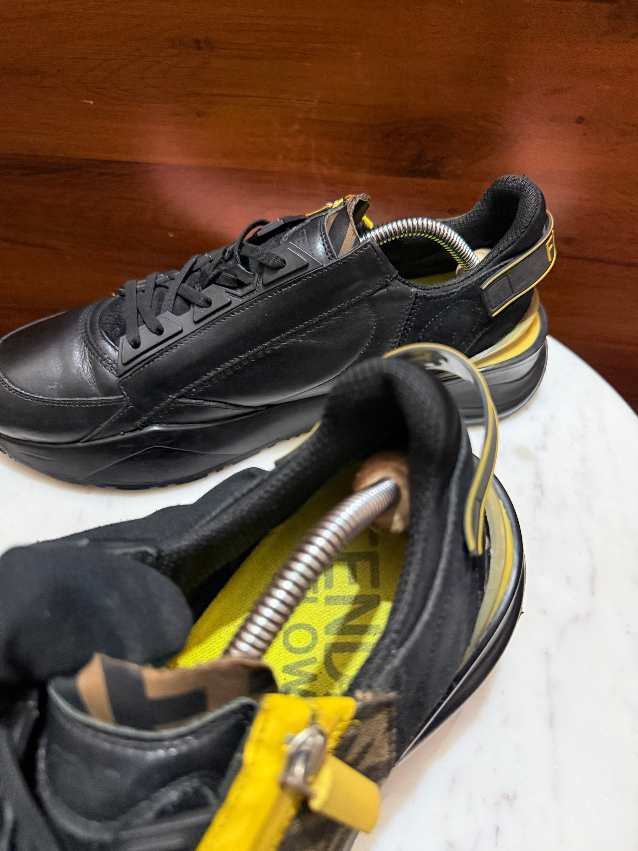 Fendi FF Monogram Zipper Low-Top Sneakers
