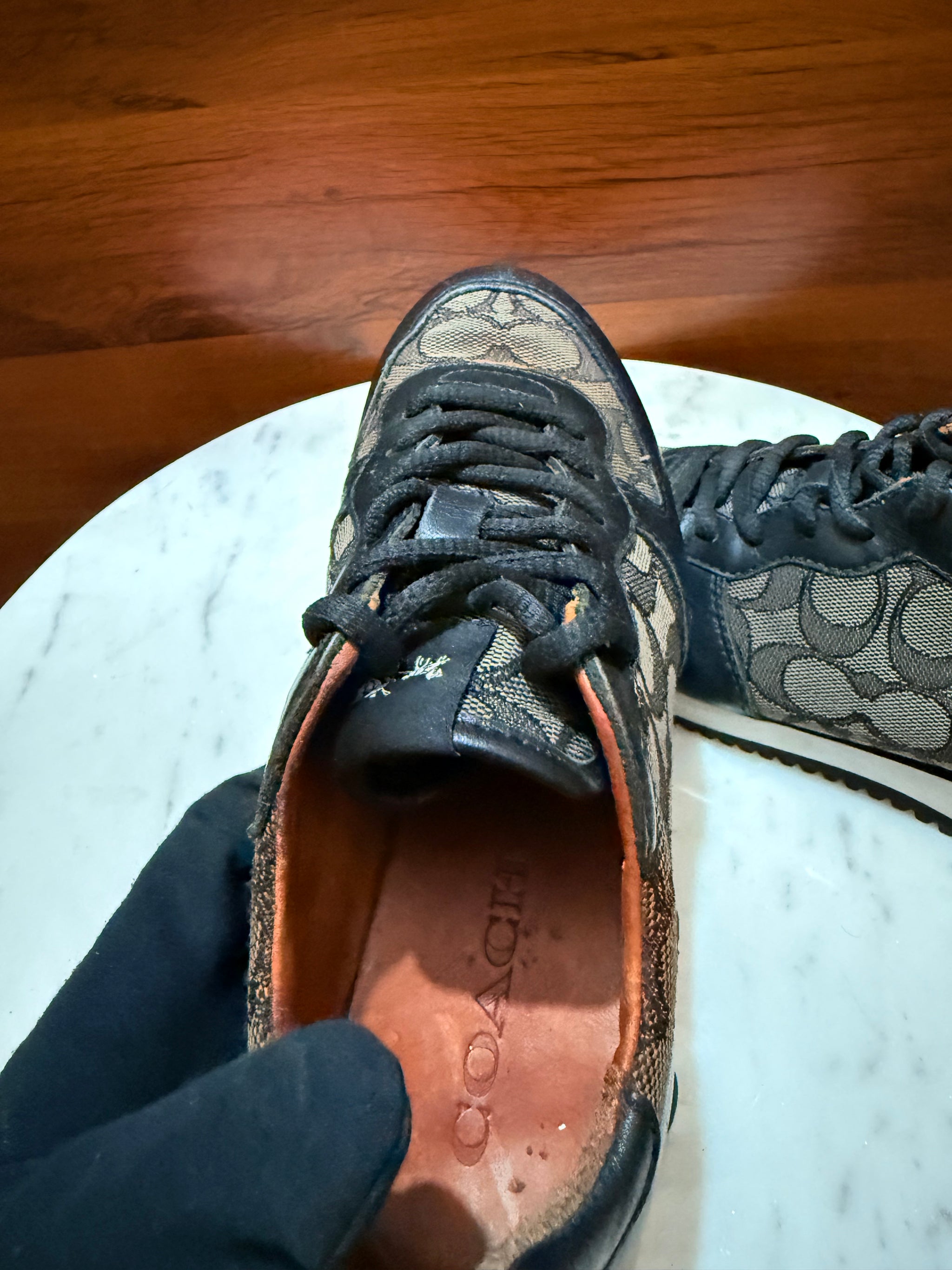 Coach Signature Monogram Canvas Low-Top Sneakers