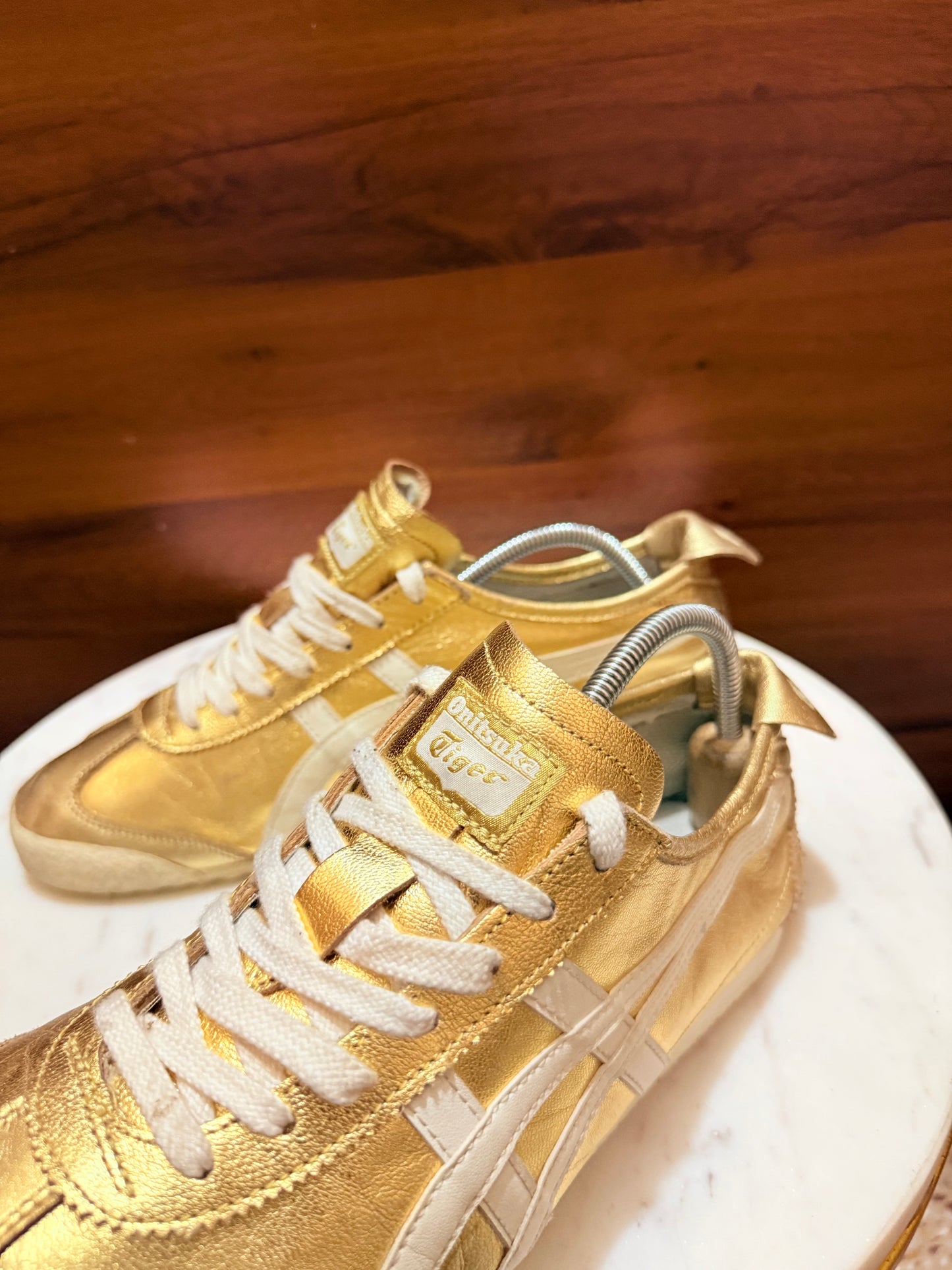 Onitsuka Tiger Mexico 66 Metallic Gold Leather Sneakers