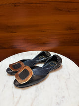 Roger Vivier Gommette Buckle Leather Ballet Flats