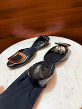 Roger Vivier Gommette Buckle Leather Ballet Flats