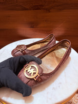 Michael Kors Fulton Signature Logo Monogram Canvas Ballet Flats