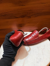Gucci Guccissima Embossed Leather Penny Driver Loafers