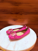 Michael Kors Fulton Logo Medallion Saffiano Leather Ballet Flats