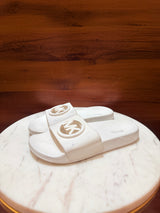 Michael Kors Raised Logo Rubber Slide Sandals