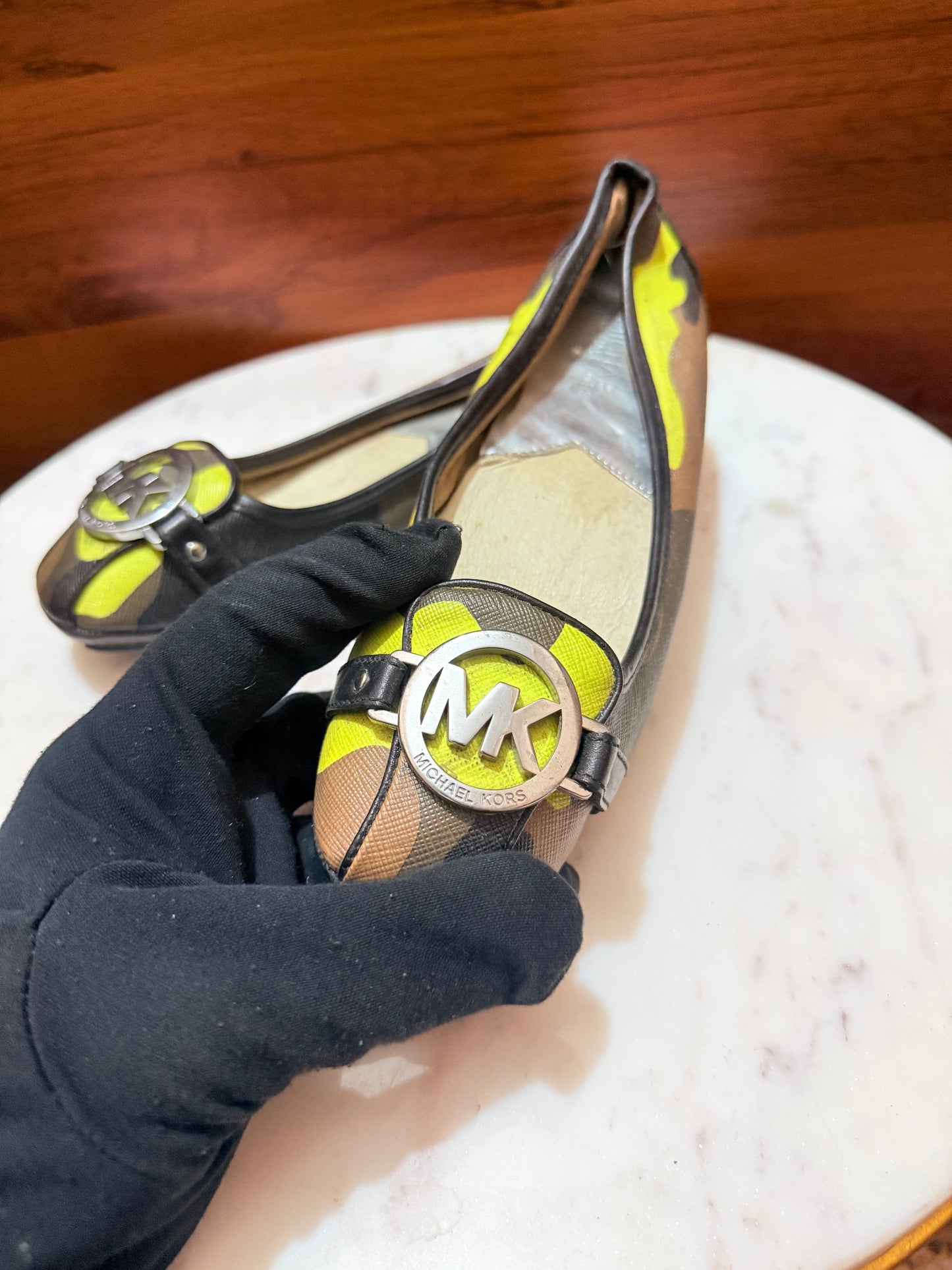 Michael Kors Fulton Camouflage Logo Medallion Ballet Flats