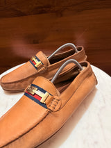 Tommy Hilfiger Web Stripe Buckle Leather Driver Loafers