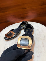 Roger Vivier Gommette Buckle Leather Ballet Flats