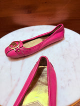 Michael Kors Fulton Logo Medallion Saffiano Leather Ballet Flats