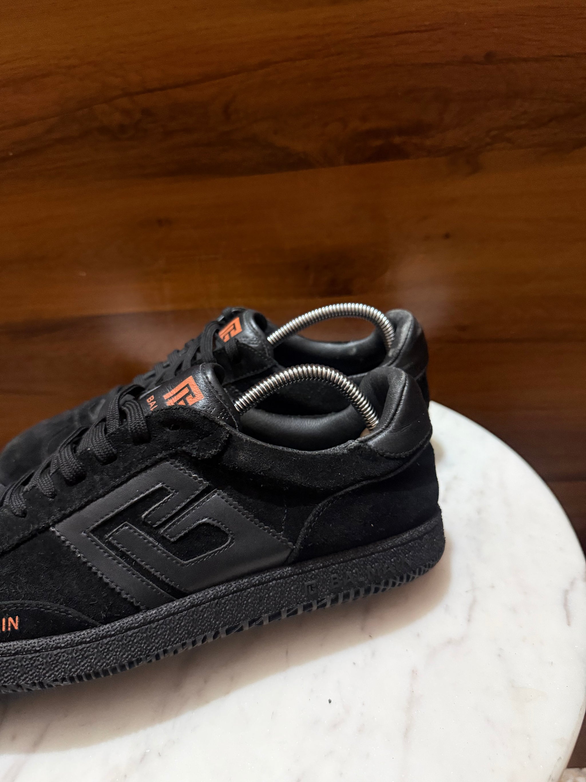 Balmain B-Court Suede & Leather Low-Top Sneakers
