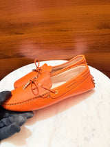 Tod's City Laccetto Front Tie Grainy Leather Gommino Driver Loafers