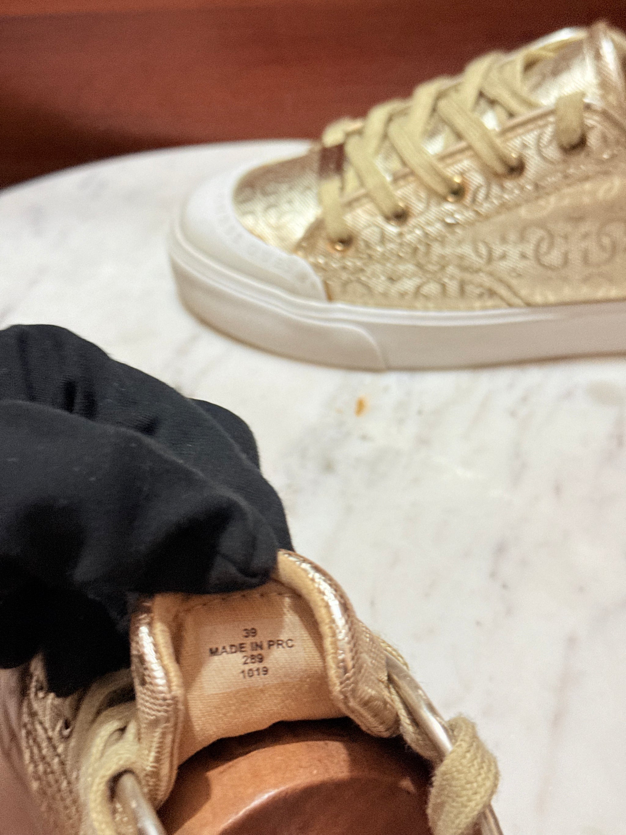 Guess Script Logo Metallic Canvas Sneakers