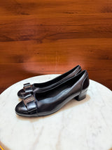 Salvatore Ferragamo Vara Bow Patent Leather Block Heel Pumps