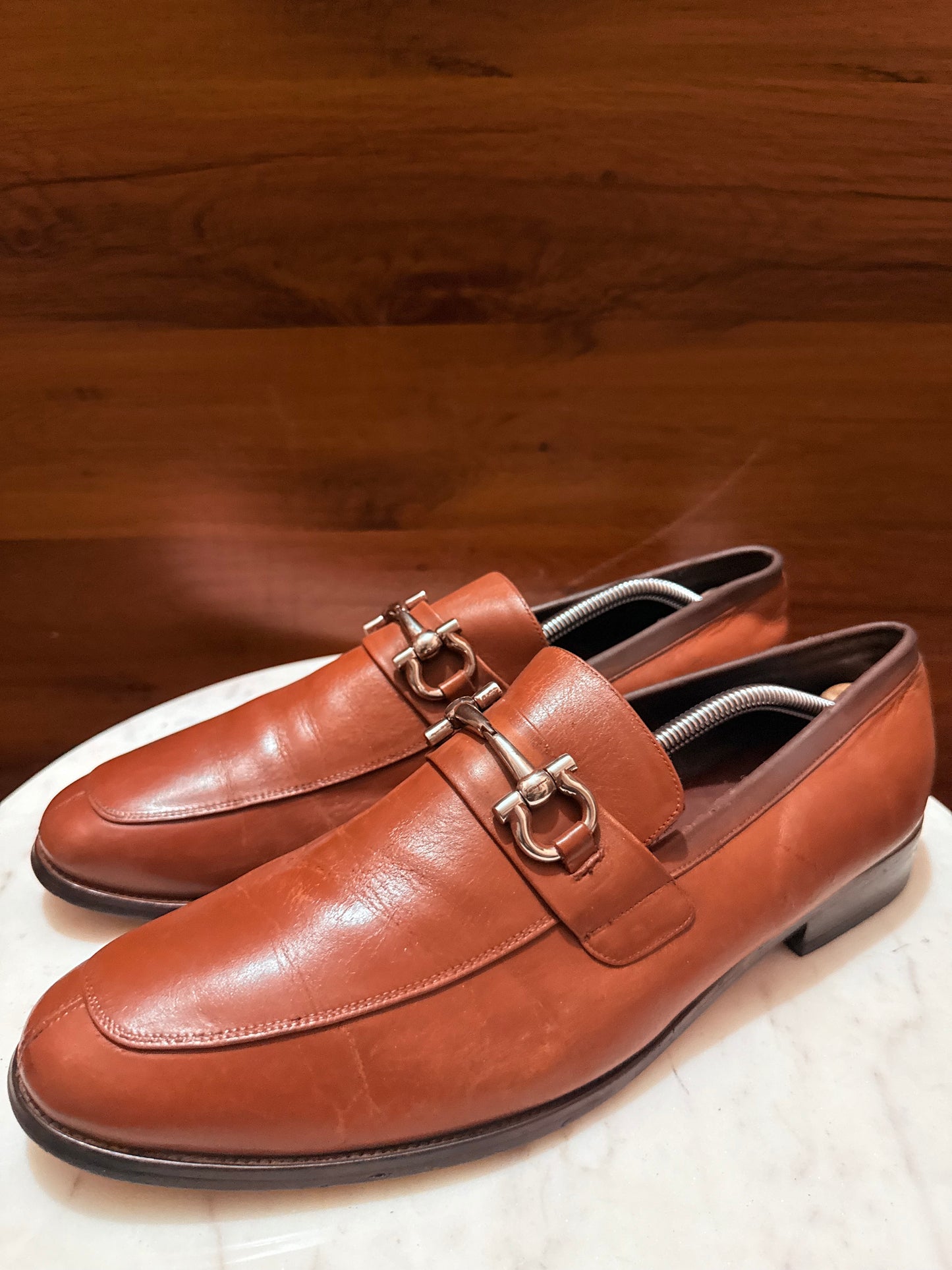 Salvatore Ferragamo Gancini Bit Leather Loafers