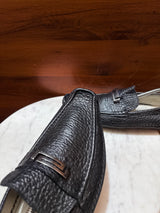 Versace Greca Hardware Grainy Leather Driver Loafers