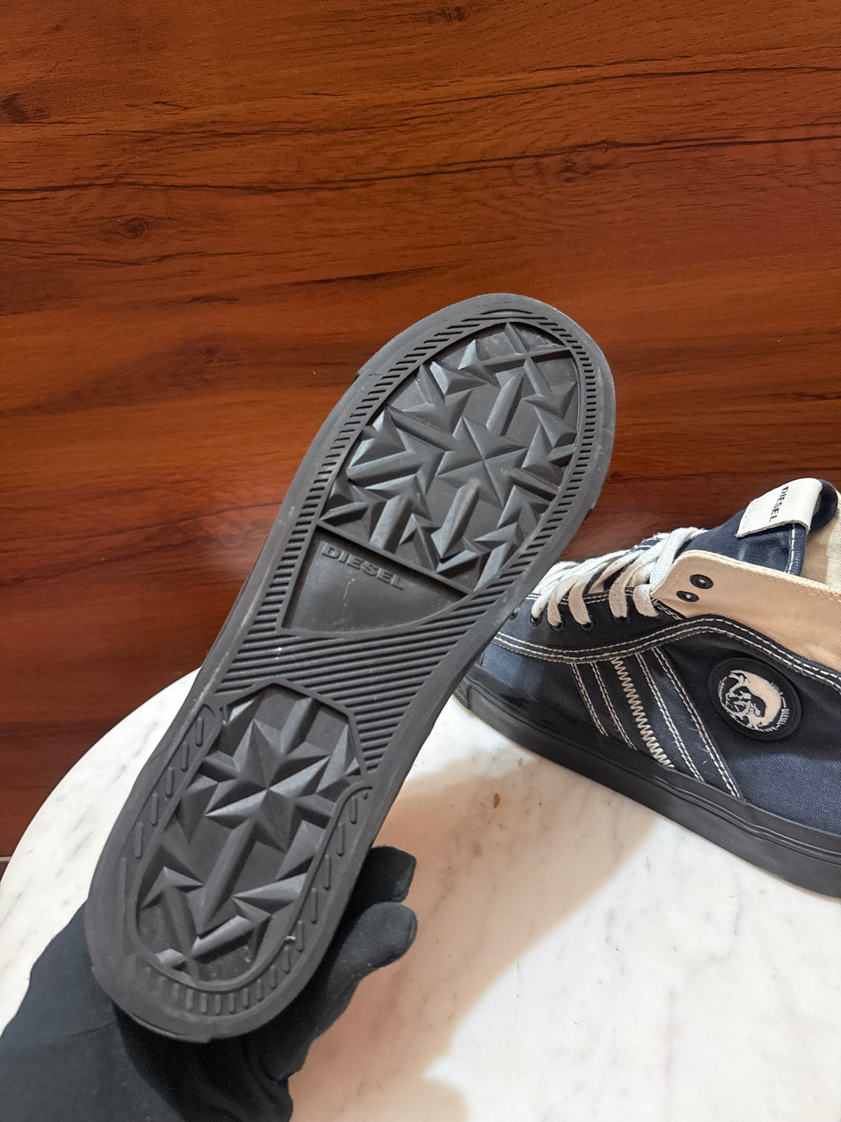 Diesel Mohawk Logo Canvas High-Top Sneakers