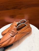 Rosso Brunello Woven Leather Penny Loafers