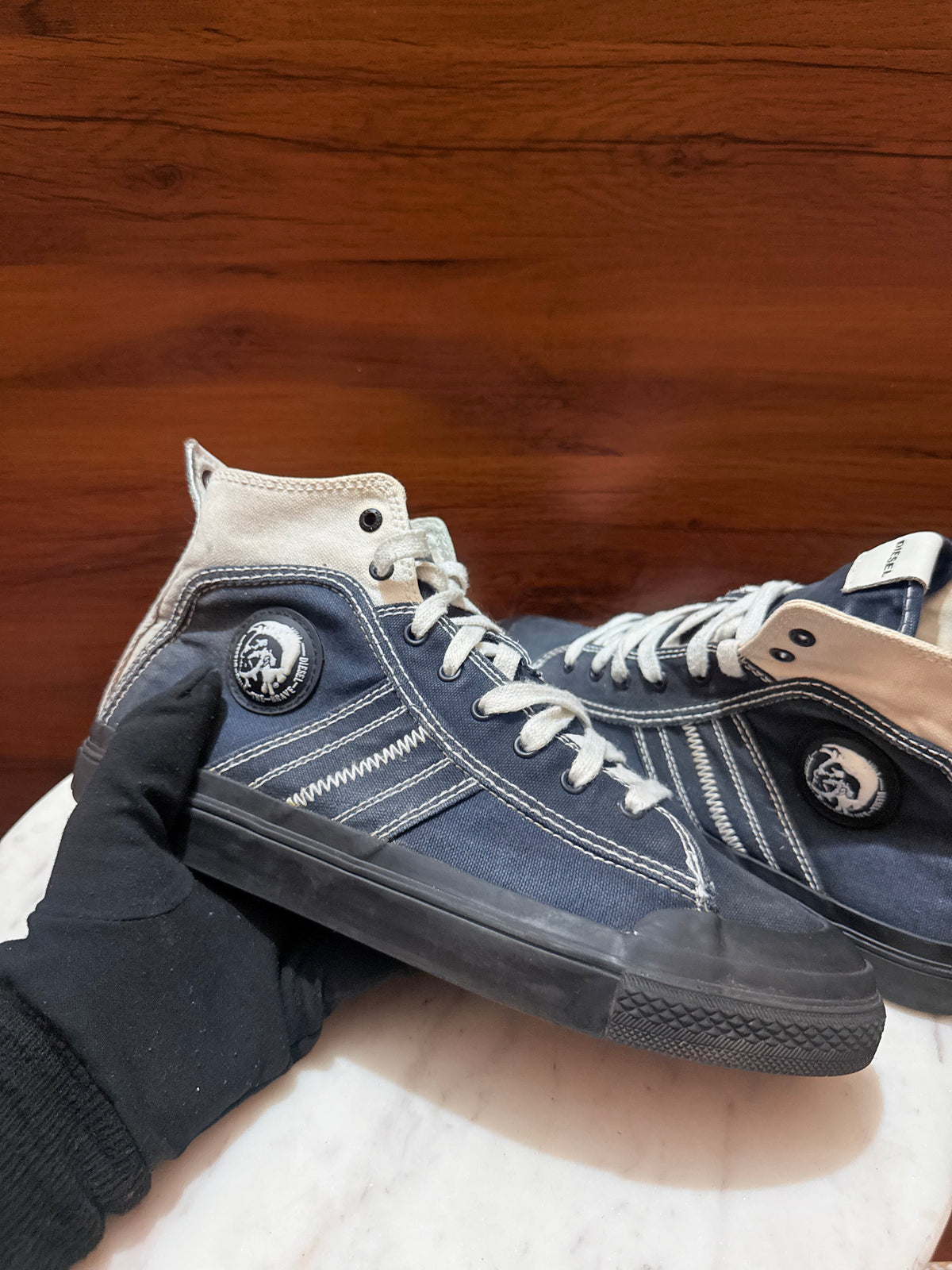 Diesel Mohawk Logo Canvas High-Top Sneakers