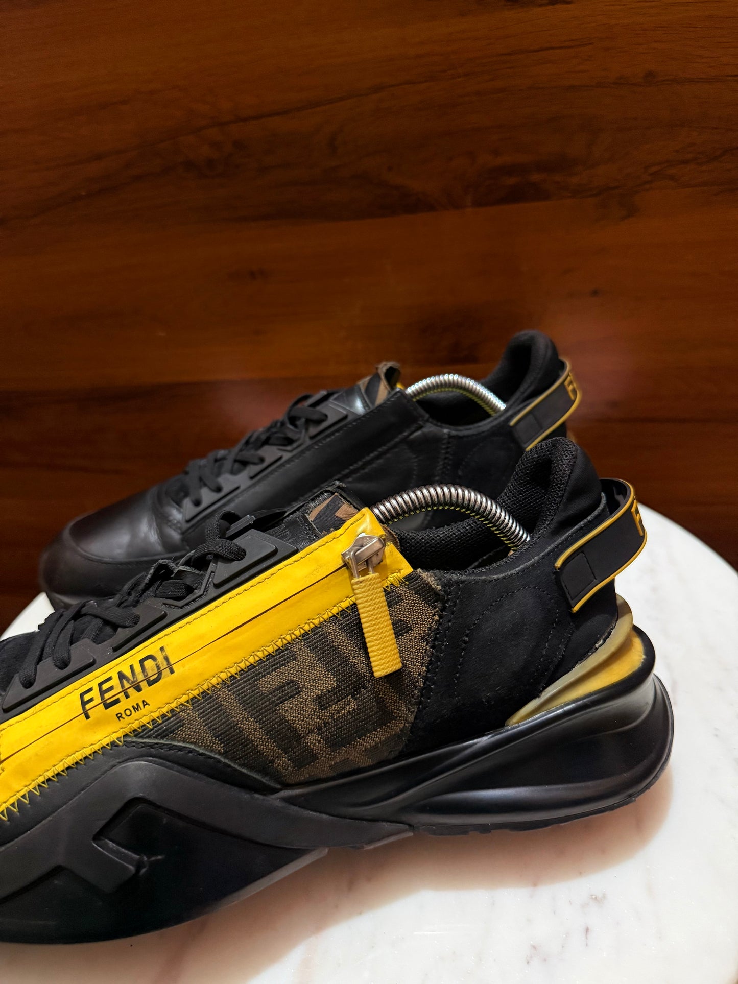 Fendi FF Monogram Zipper Low-Top Sneakers