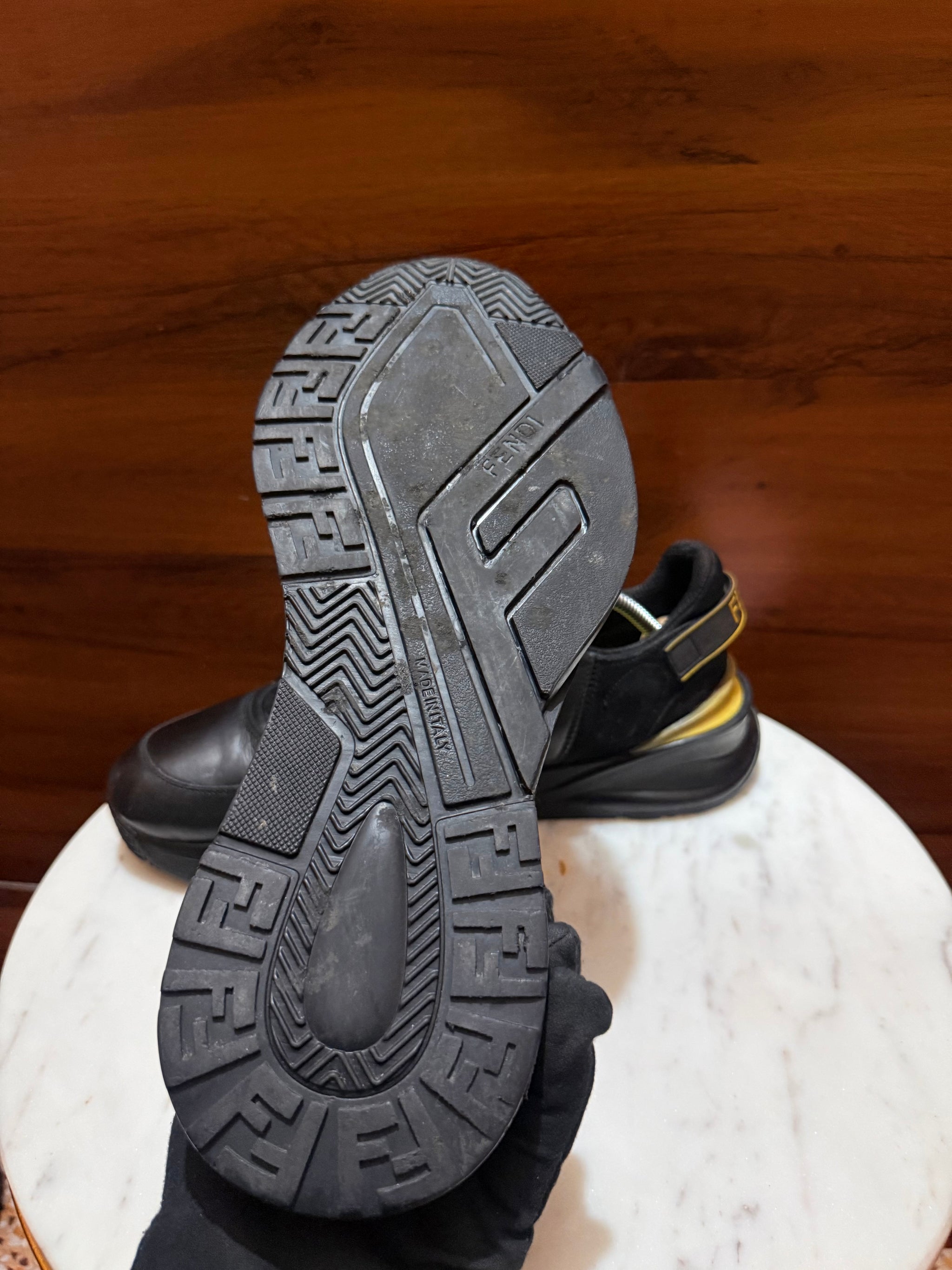 Fendi FF Monogram Zipper Low-Top Sneakers
