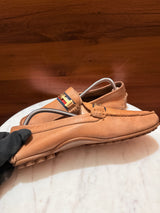 Tommy Hilfiger Web Stripe Buckle Leather Driver Loafers