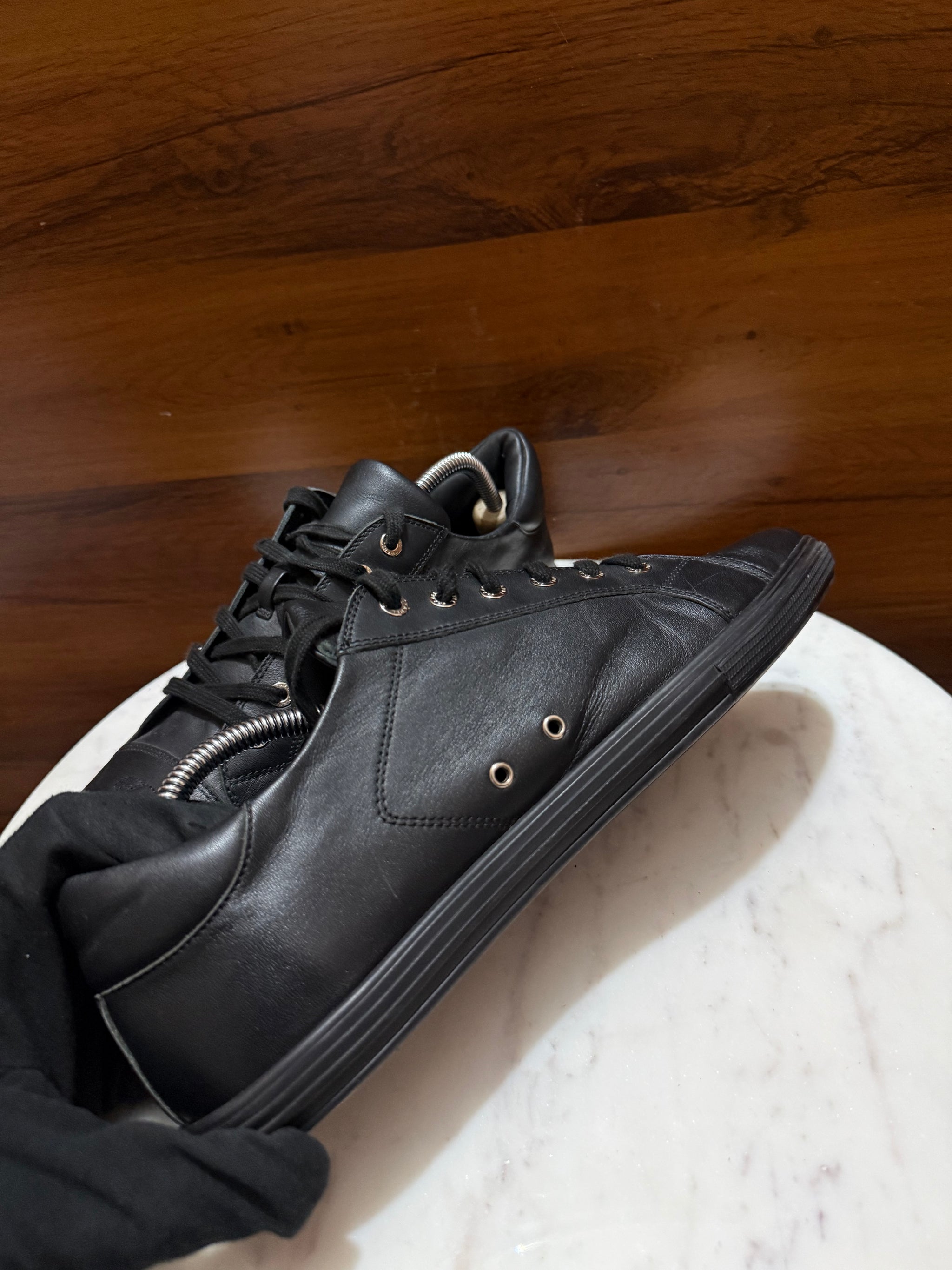 Chanel Interlocking CC Embroidered Leather Low-Top Sneakers