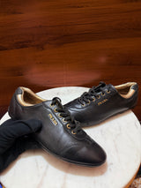 Prada Gold Hardware Leather Low-Top Sneakers