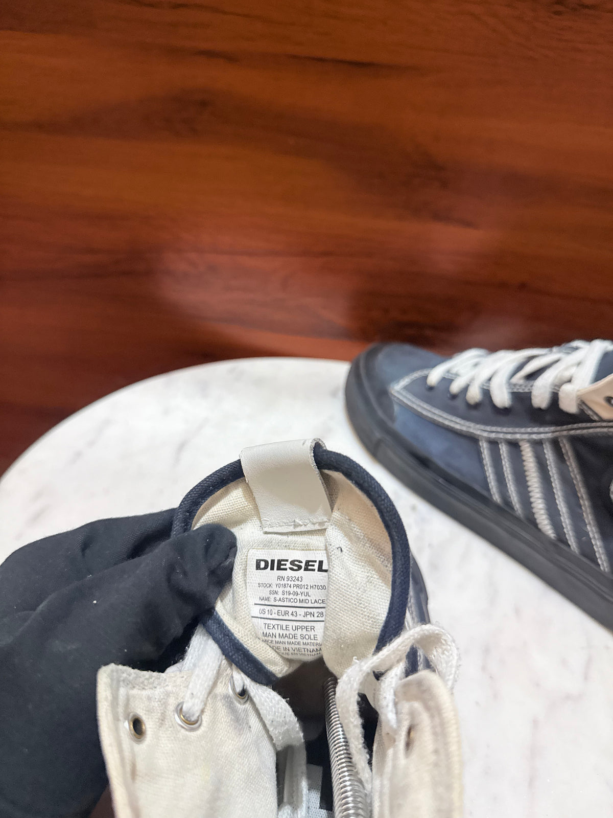 Diesel Mohawk Logo Canvas High-Top Sneakers