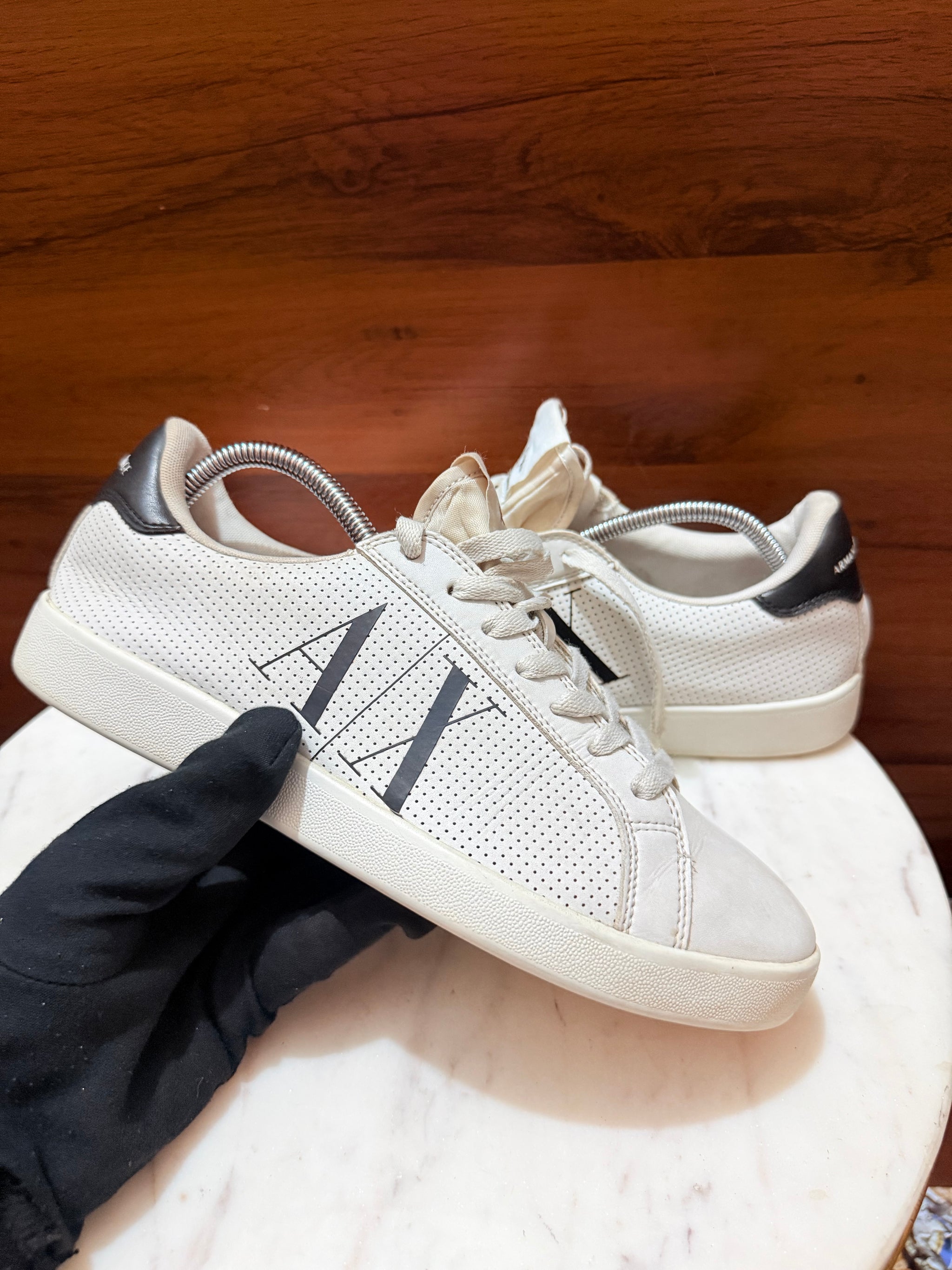 Armani Exchange Perforated Logo Low-Top Sneakers