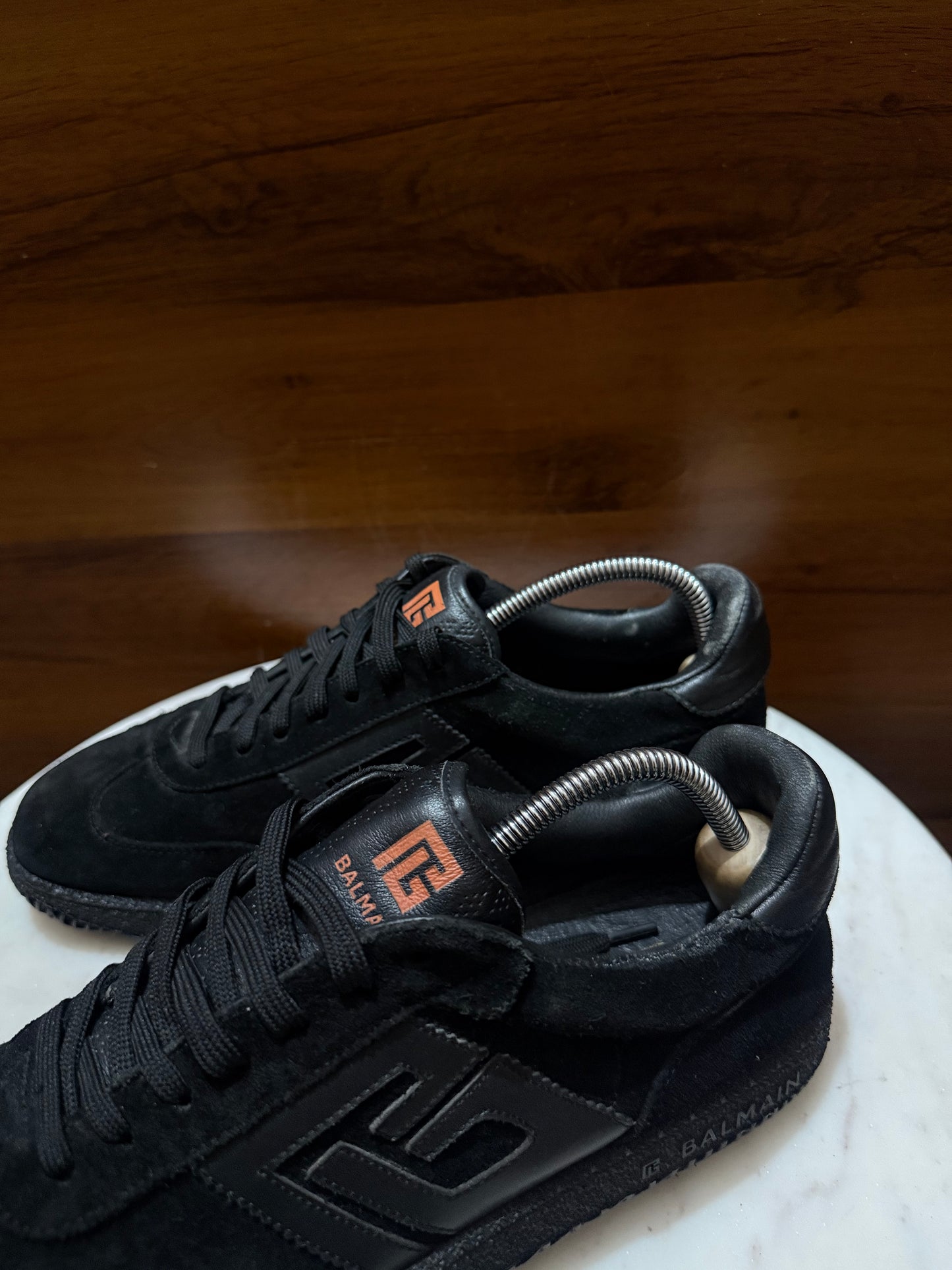 Balmain B-Court Suede & Leather Low-Top Sneakers
