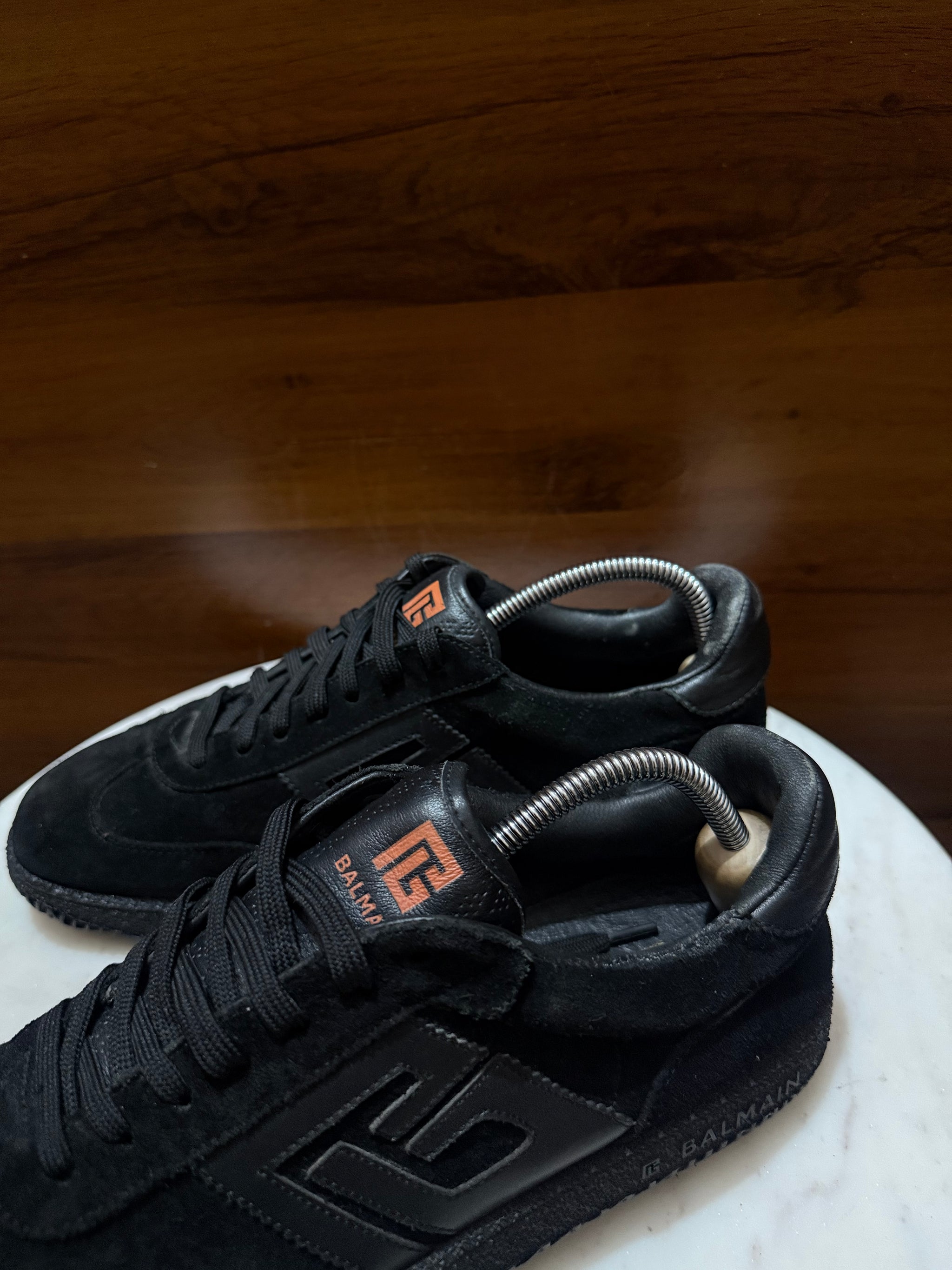 Balmain B-Court Suede & Leather Low-Top Sneakers
